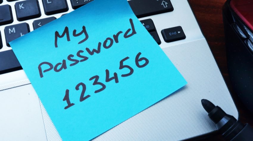 password on sticky note